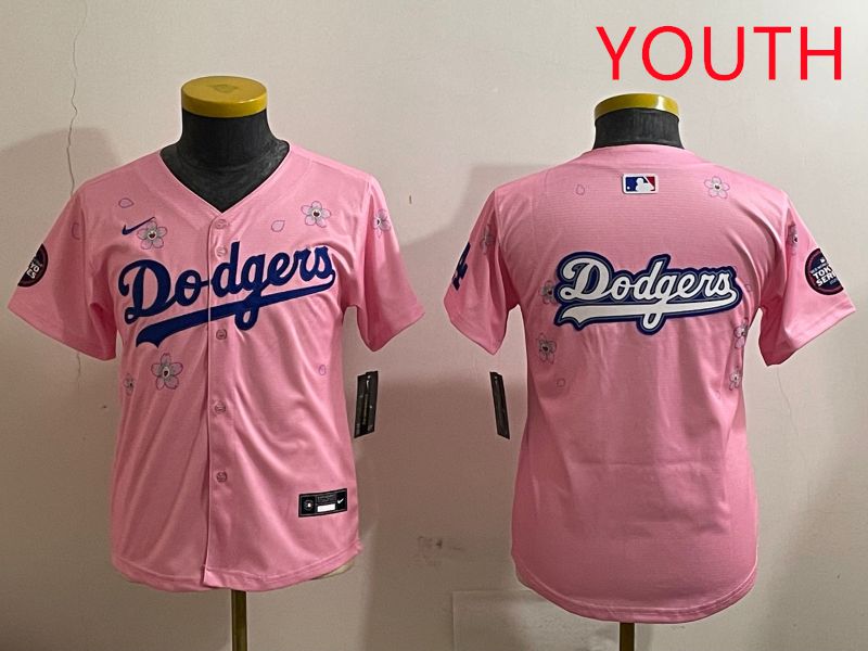 Youth Los Angeles Dodgers Blank Pink Sakura Edition 2025 Nike MLB Jersey style 13